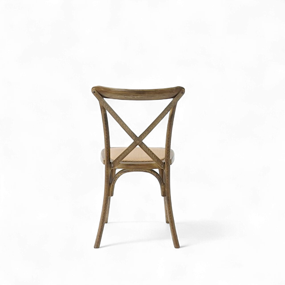 Crossback chair with woven seat PP