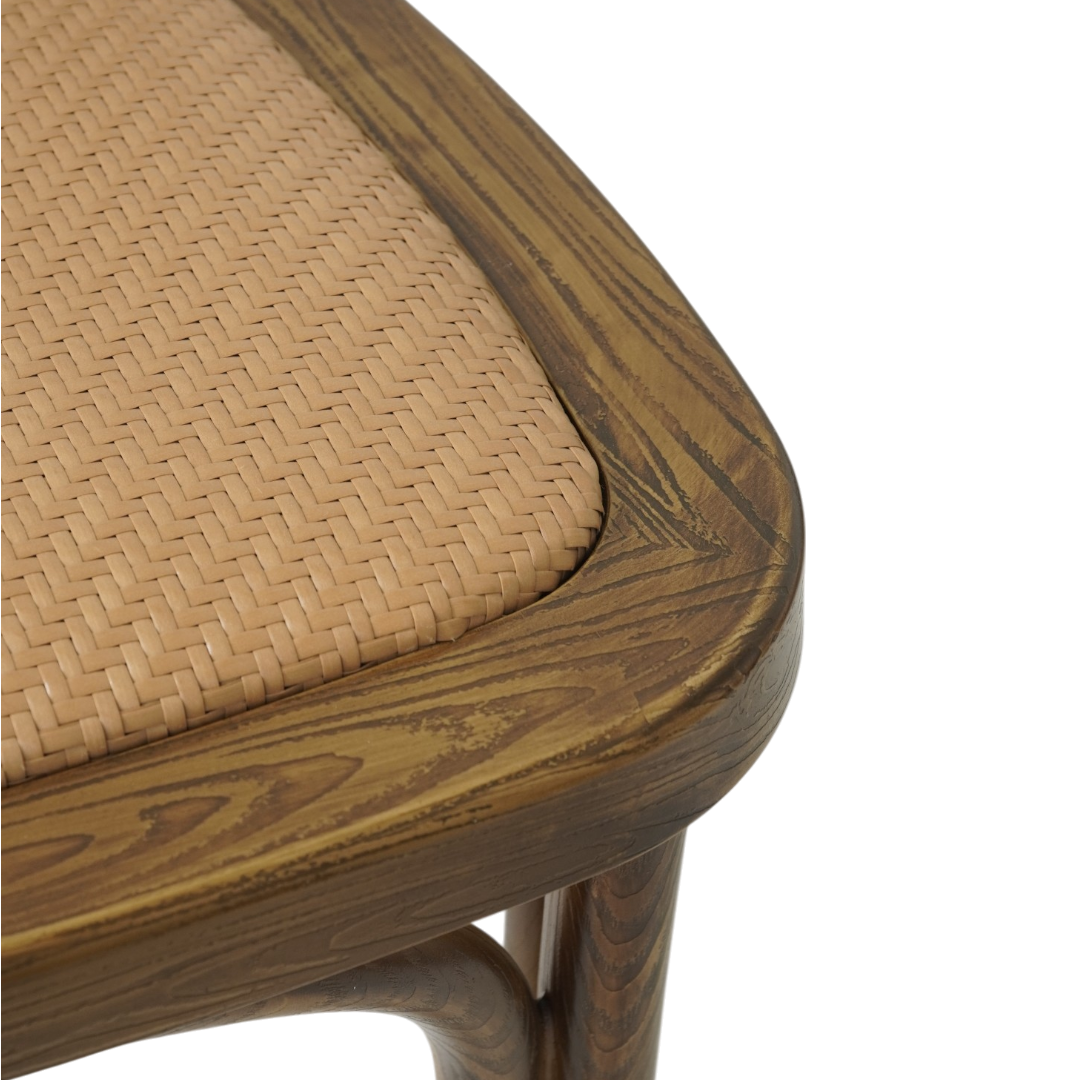 Crossback chair with woven seat PP