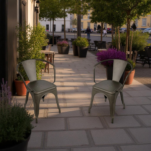 Bistro chair with armrests outdoor treated