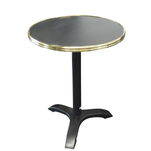 Black/brass round tabletop