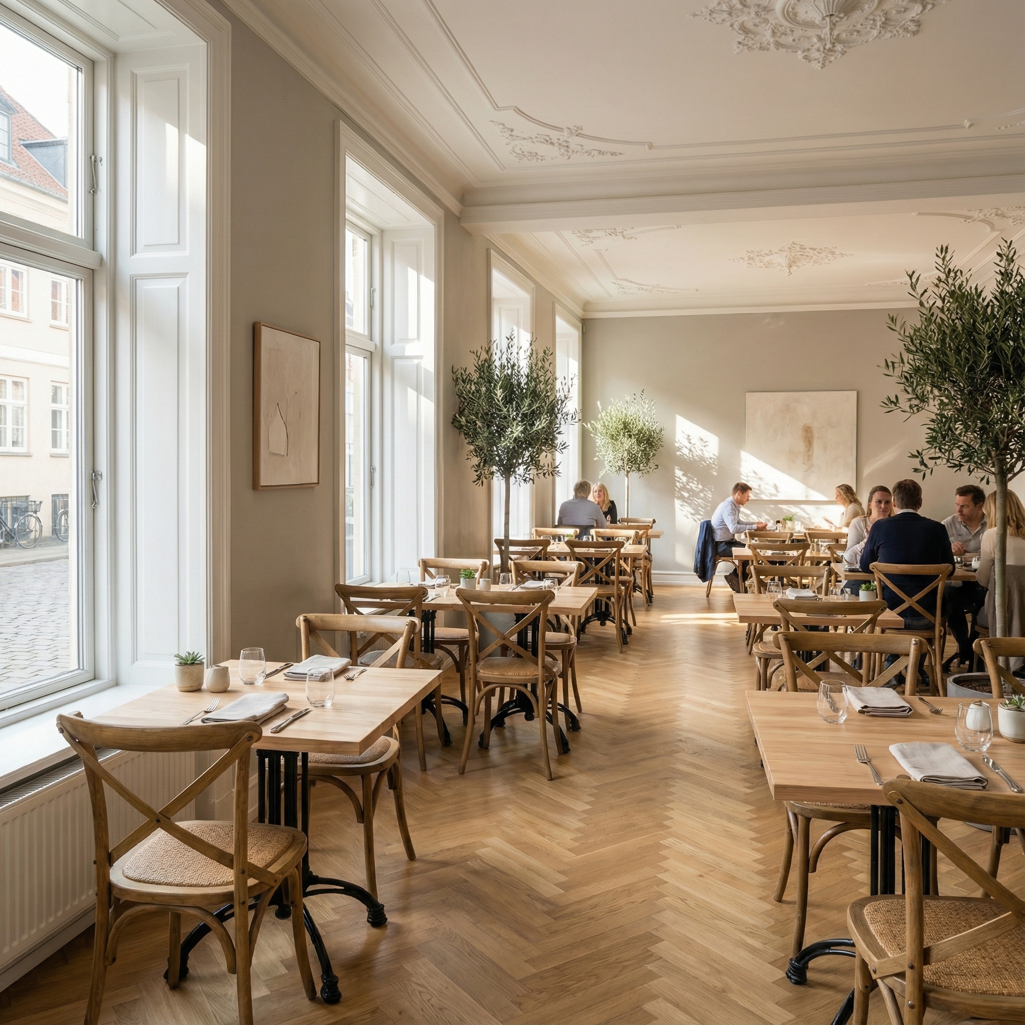 Bordplade massivt birk 38mm, lys valdnødde bejse