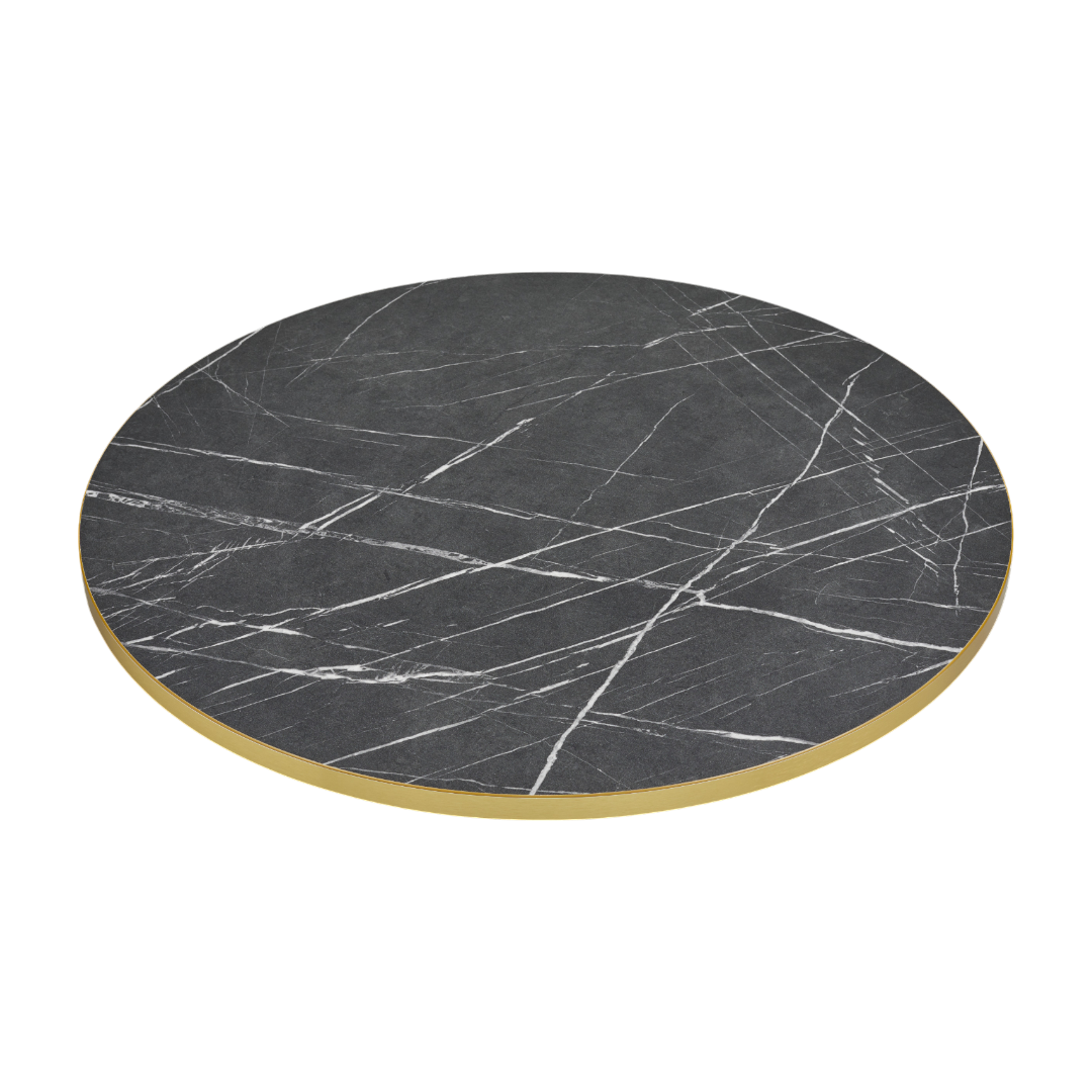 Black Pietro Grigio bordplade rund Lamidur