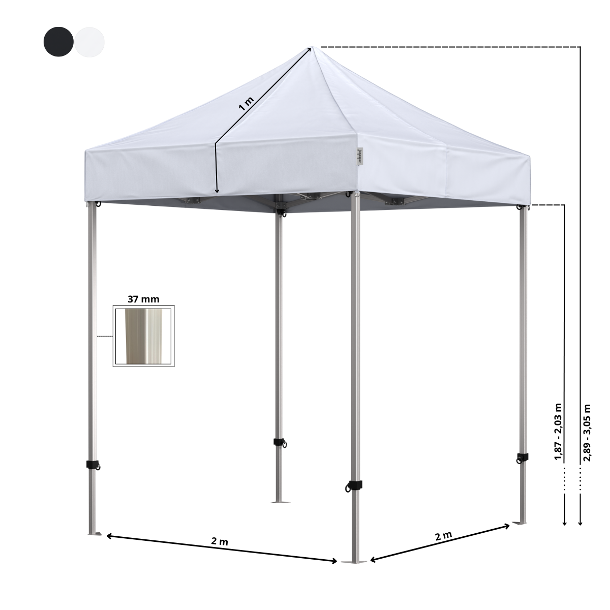 Standup Tent Complete 2x2m Premium