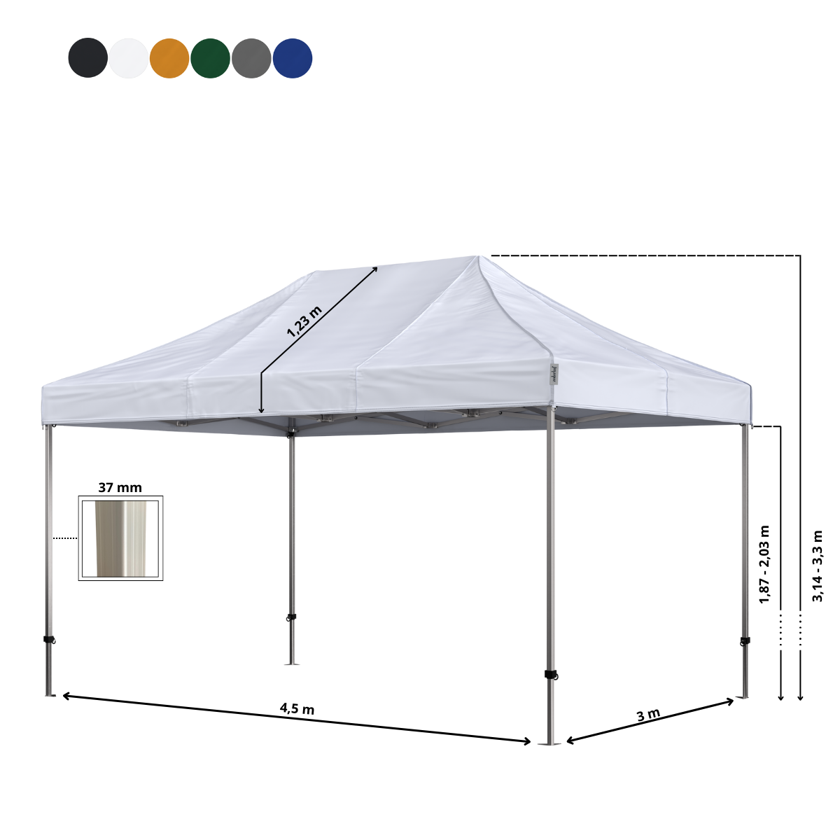 Standup Tent Complete 3x4.5m Premium