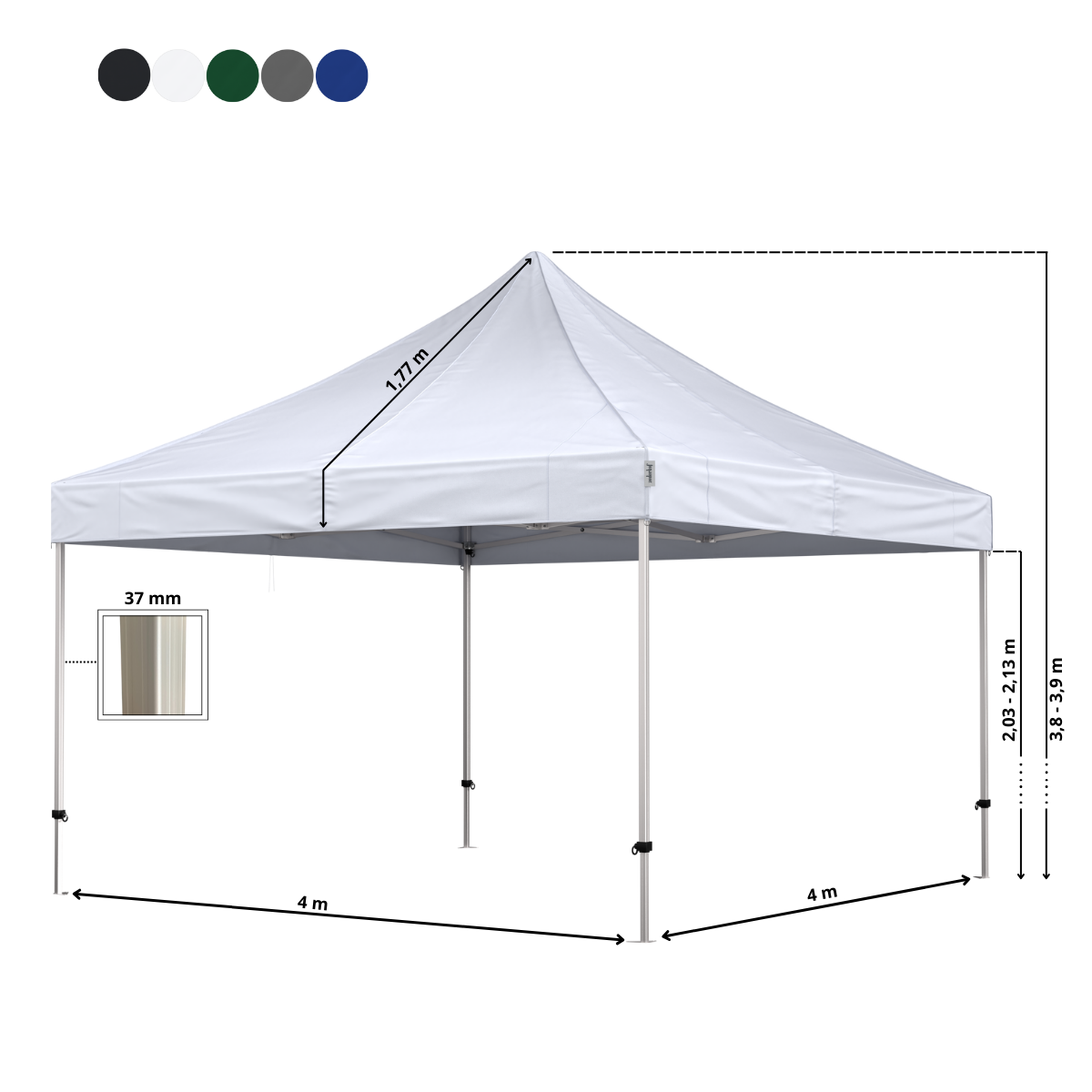 Standup Tent Complete 4x4m Premium