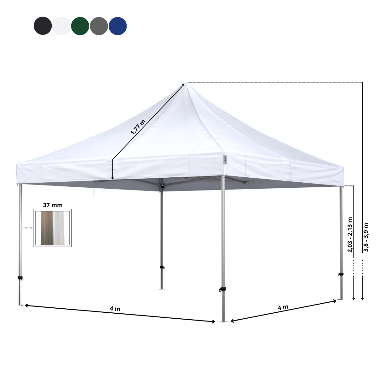 Standup tent Complete 4x4m HEXA Heavy Duty
