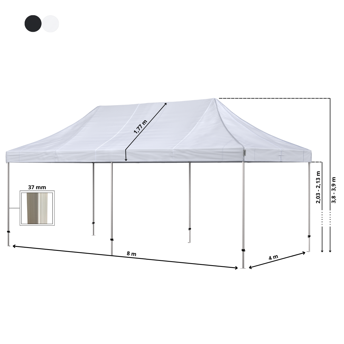 Standup Tent Complete 4x8m Premium