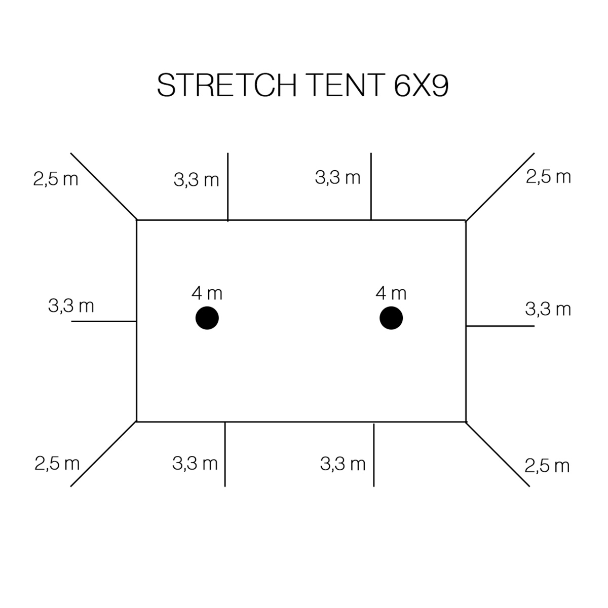 Stretch tent 6x9m -SAND - Complete