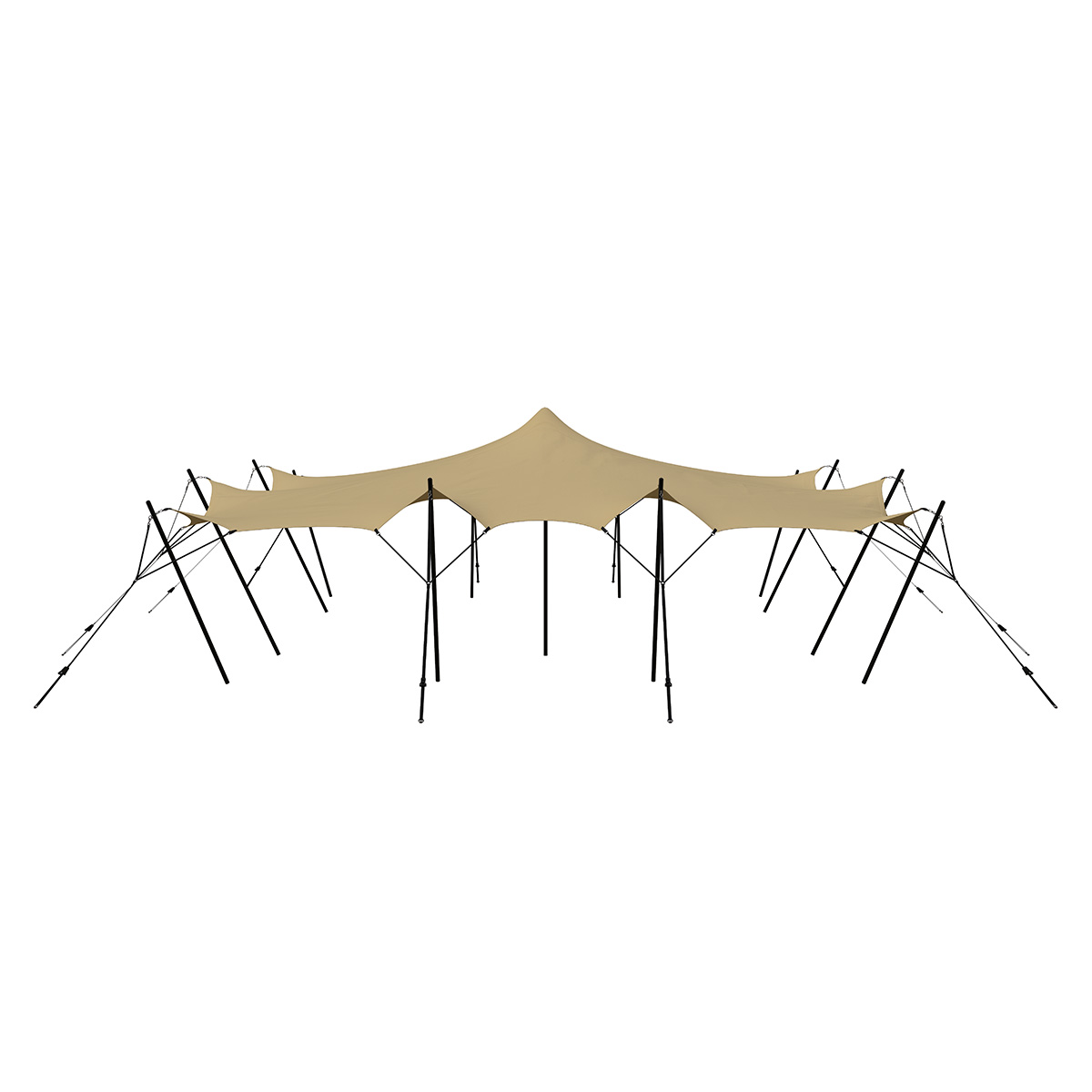 Stretch tent 9x9m - SAND - complete