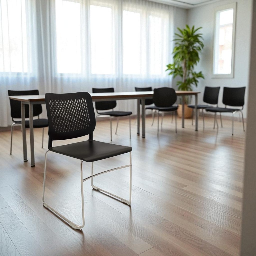 Carla stacking chair with armrests