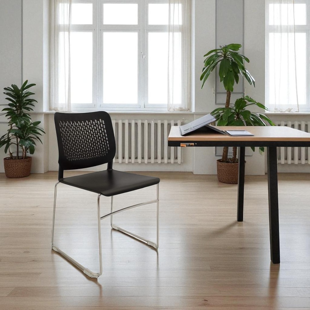 Carla stacking chair with armrests