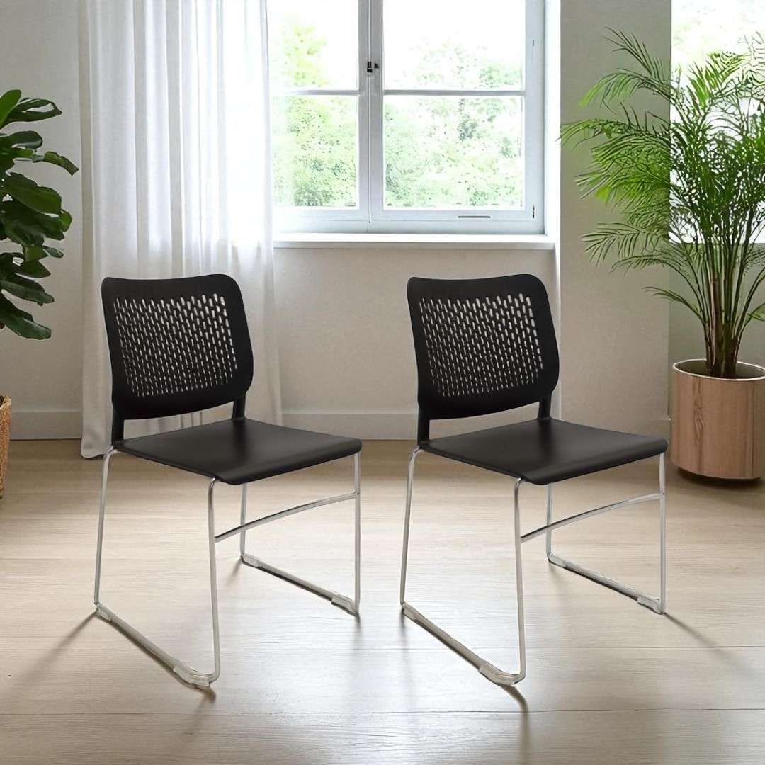 Carla stacking chair with armrests