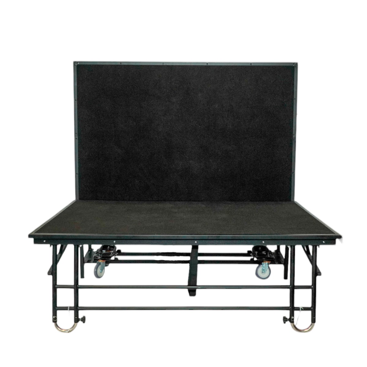 Z-Stage foldable stage on wheels, black carpet