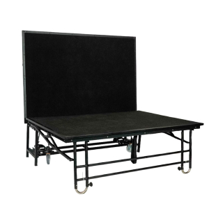 Z-Stage foldable stage on wheels, black carpet