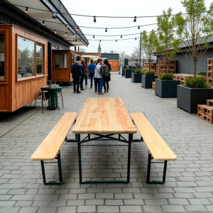 Standard table/bench set 220x67cm Natural color