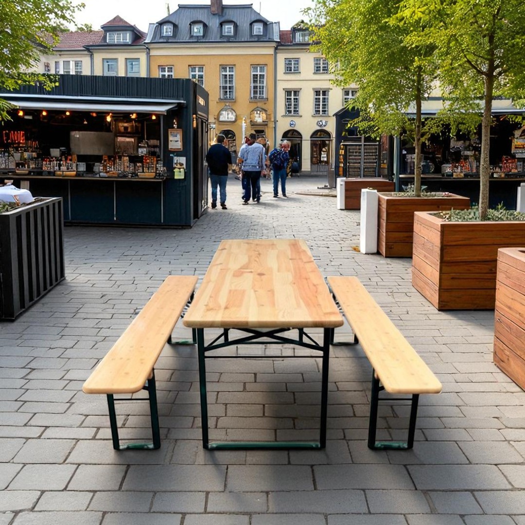 Standard table/bench set 220x67cm Natural color