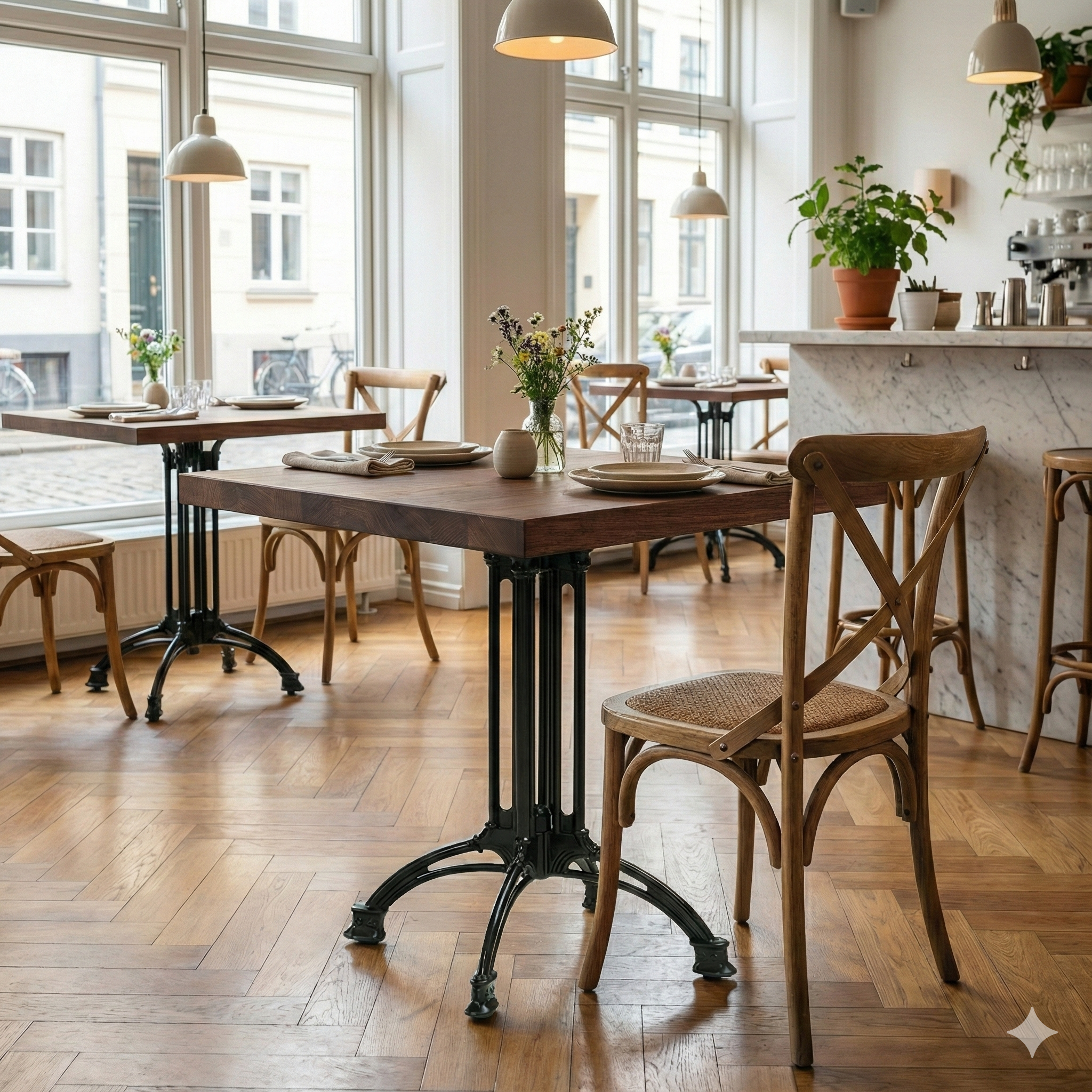 Table top solid birch 38mm, light walnut stain