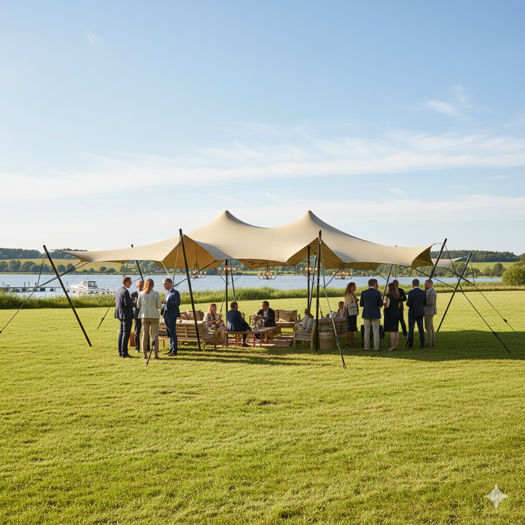 Stretch tent 6x9m -SAND - Complete