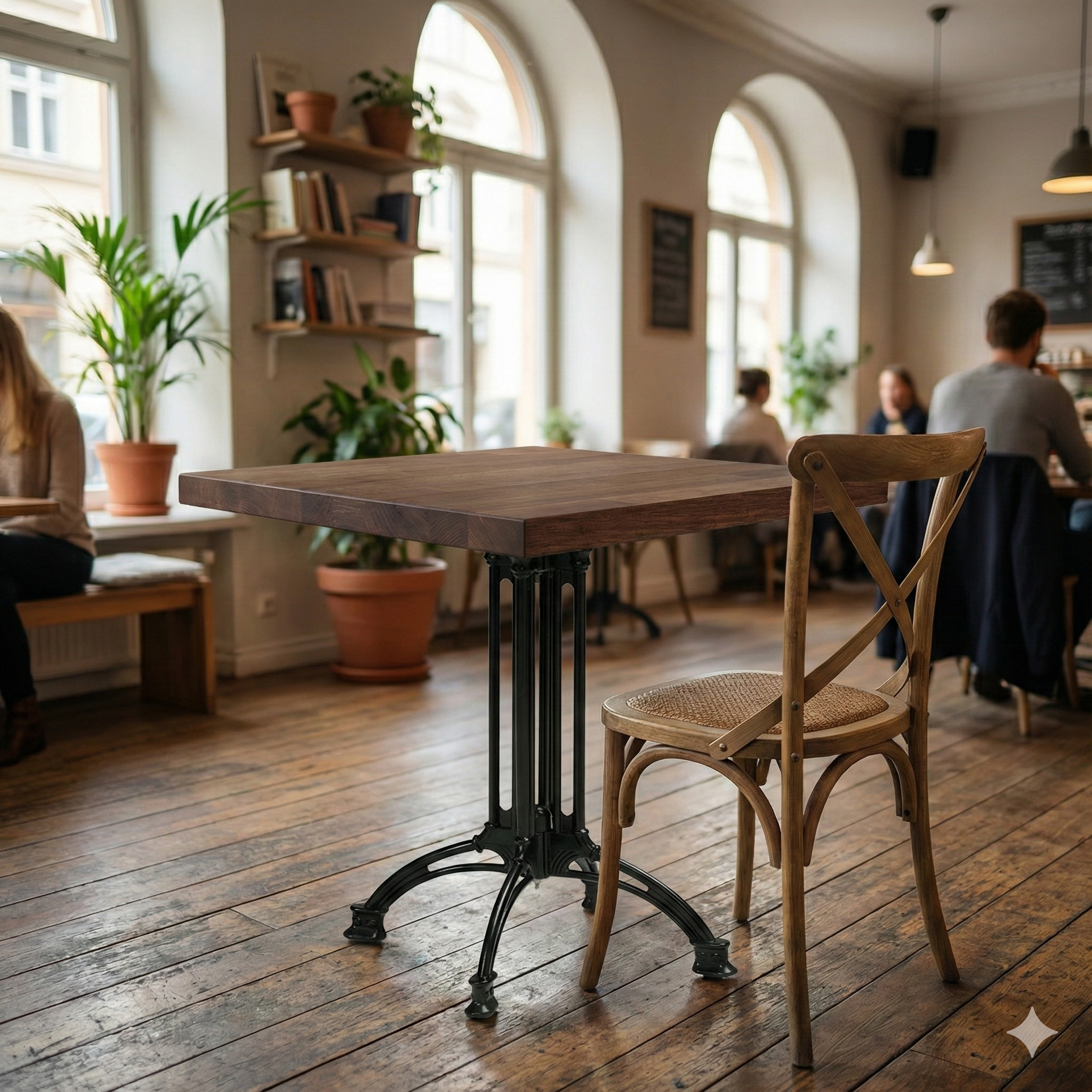 Table top solid birch 38mm, light walnut stain