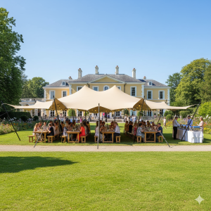 Stretch tent 9x12m - SAND - Complete