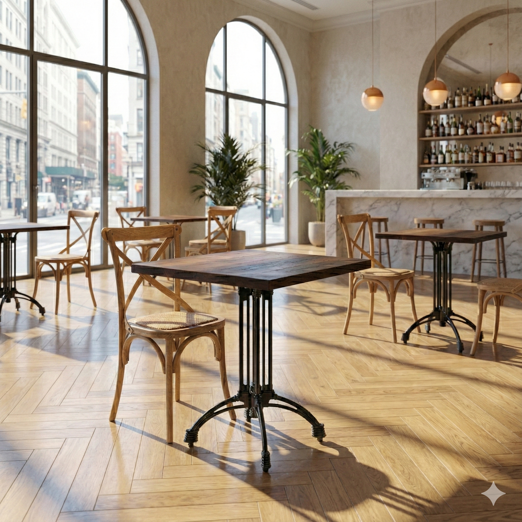 Table top solid birch 38mm, light walnut stain