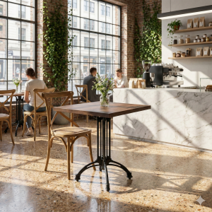 Table top solid birch 38mm, light walnut stain