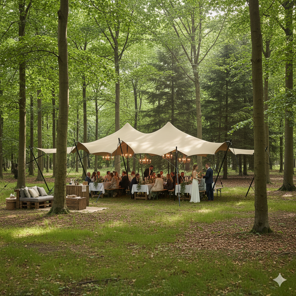 Stretch tent 6x9m -SAND - Complete
