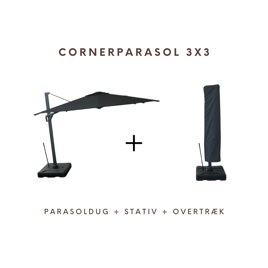Corner Parasol v.2 3x3m 280gr/m2 Polyester canopy - NEW