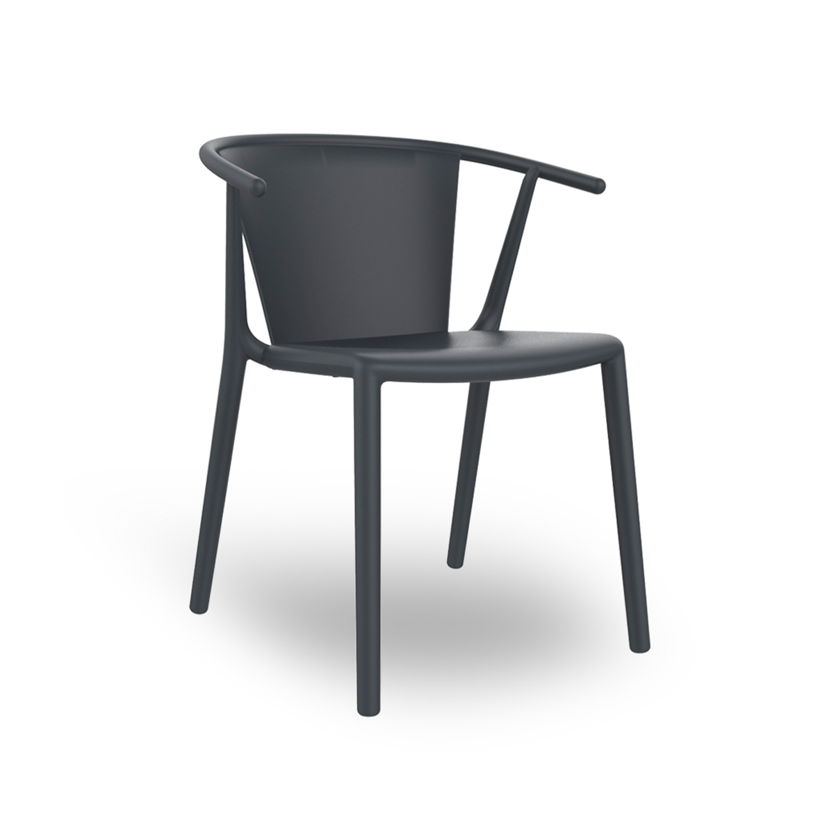Steel plastic chair with armrests