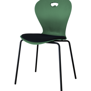 KAROLINE Stackable chair with seat cushion Upcycled plastic