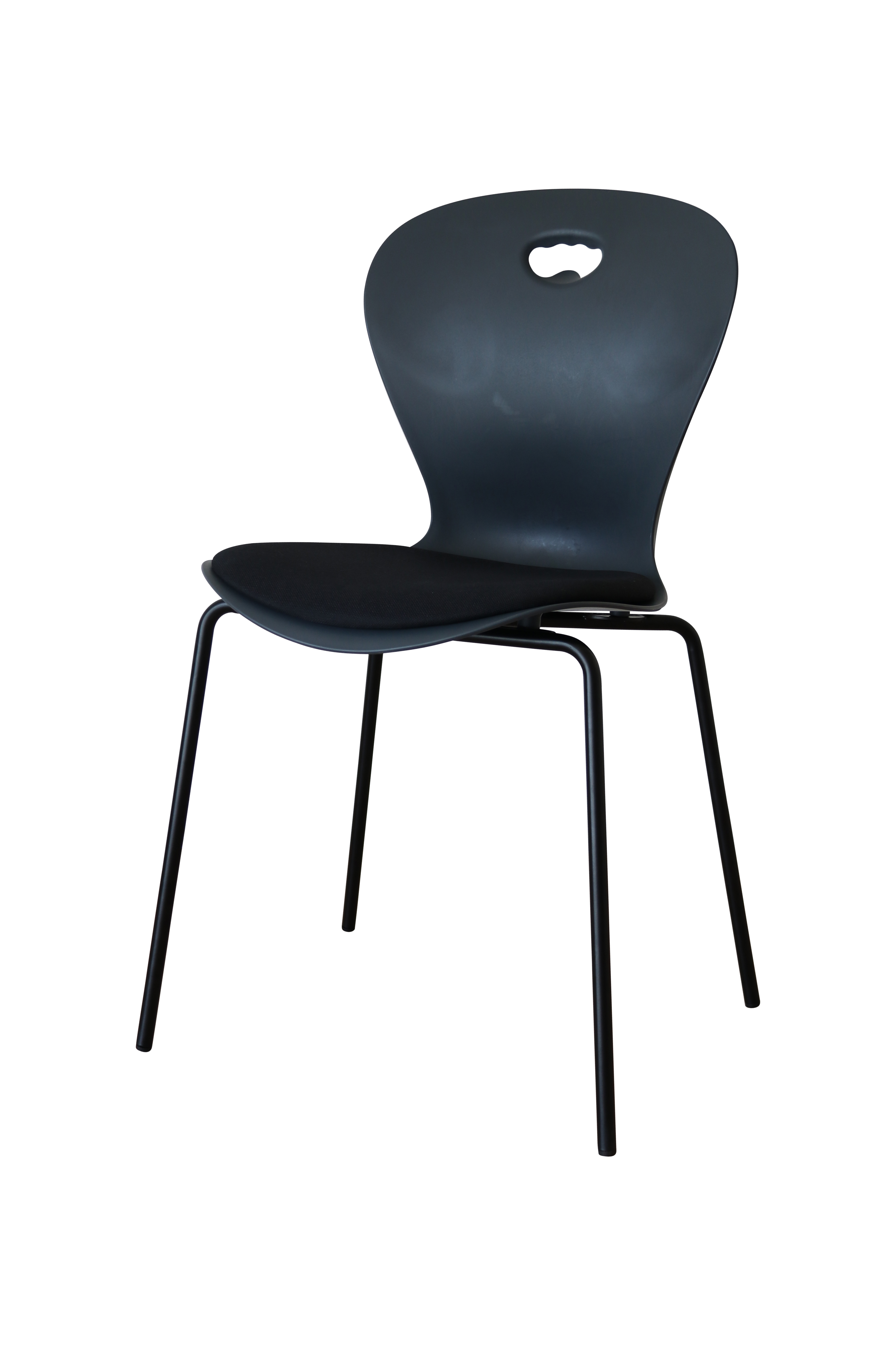 KAROLINE Stackable chair with seat cushion Upcycled plastic