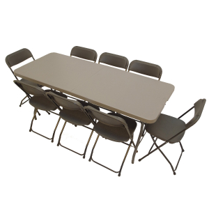 Canteen set - Sharp table + 8 Alex chairs