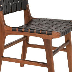 Perugia Restaurant chair in teak with leather