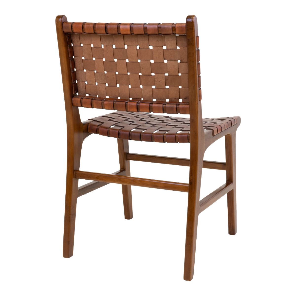 Perugia Restaurant chair in teak with leather