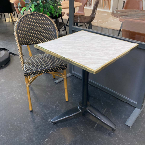 WERZALIT - Marble look/brass edge tabletop square