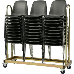 30 pcs. Bertram stacking chairs Black incl. chair trolley