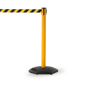 Worker barrier post with tape