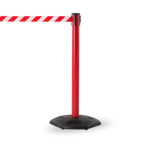 Worker barrier post with tape