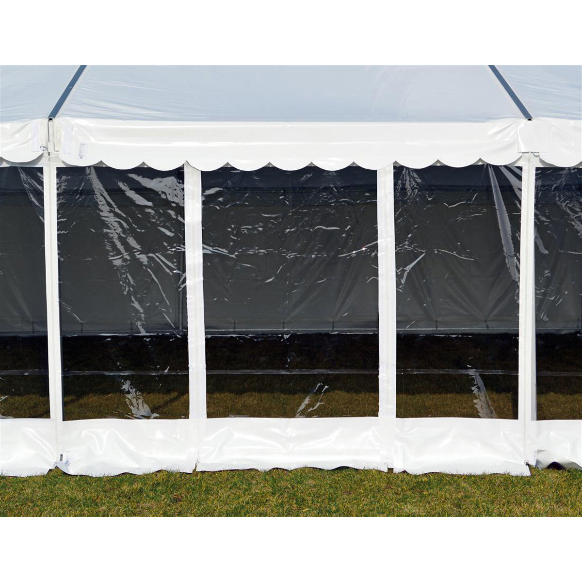 Side 2.2m white - zipper/door - panorama, left PVC