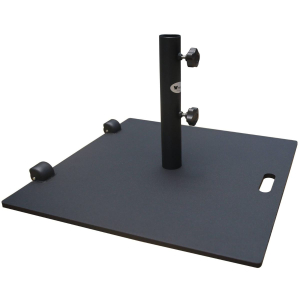 Parasol base, steel with wheels 38kg, Black
