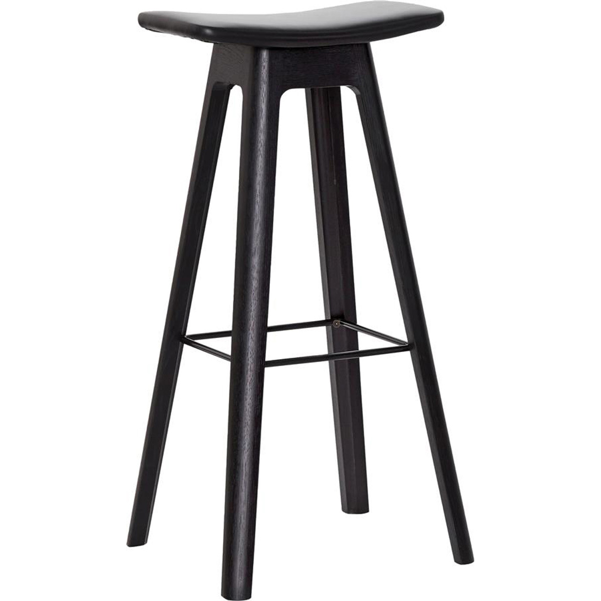 HC1 bar stool black PU leather seat with seat height 80cm