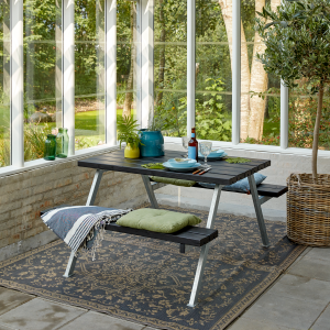 Alpha Table/Bench Set 118x161x73cm