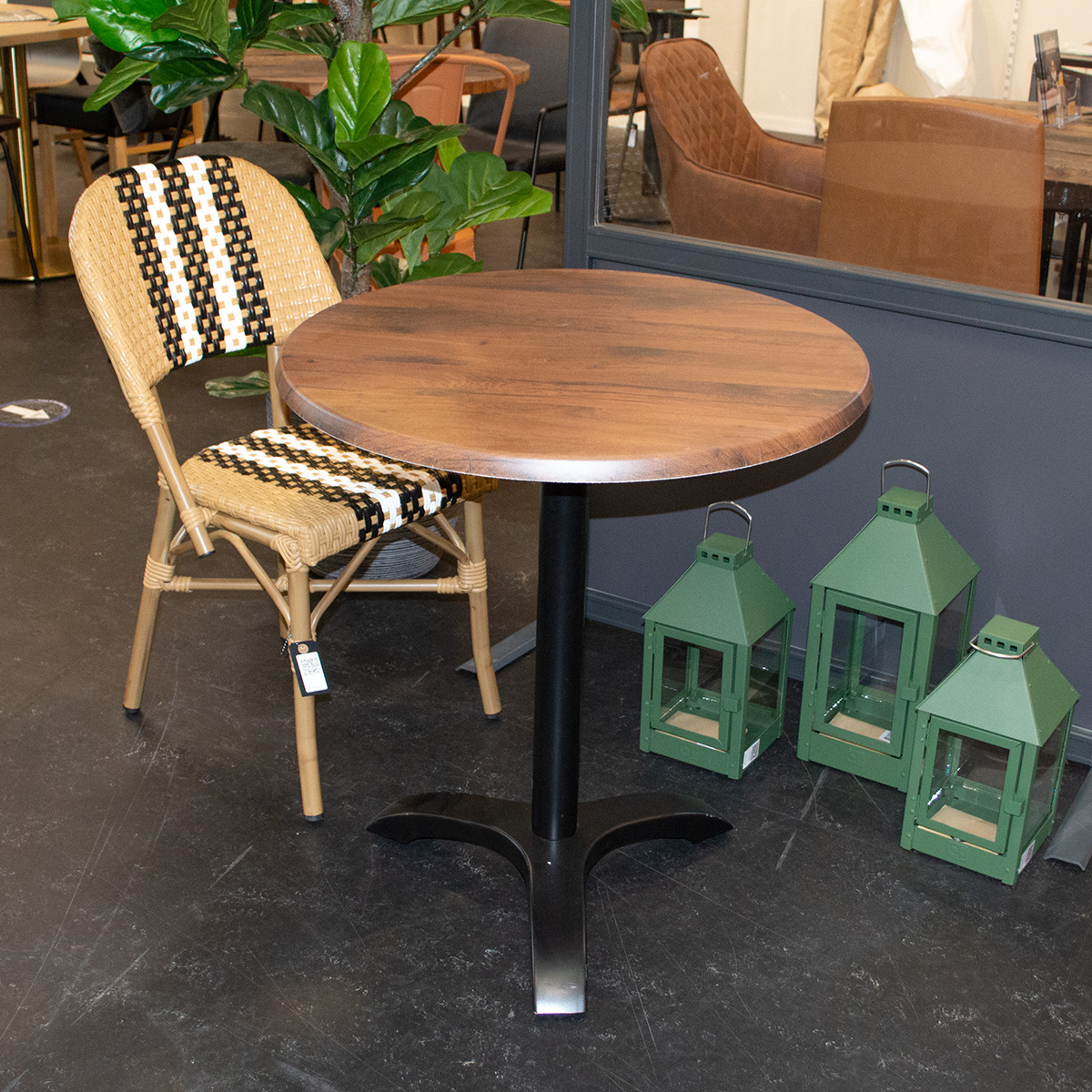 WERZALIT - Antik eg bordplade rund