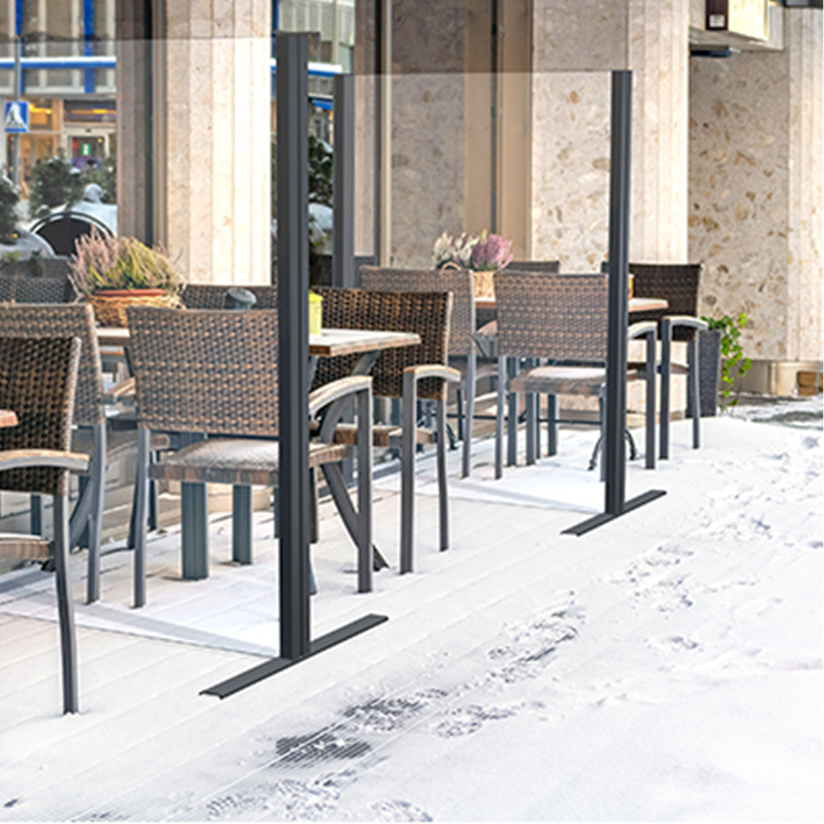 Total Vision mobile screening, gray 100x150cm