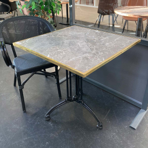 WERZALIT - Marble Sicili tabletop with brass edge square