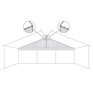 Gable triangle 9m rafted - SET OF 2 PCS.