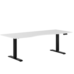 Premium Height Adjustable Table with 2 motors and belly cutout 200x80cm