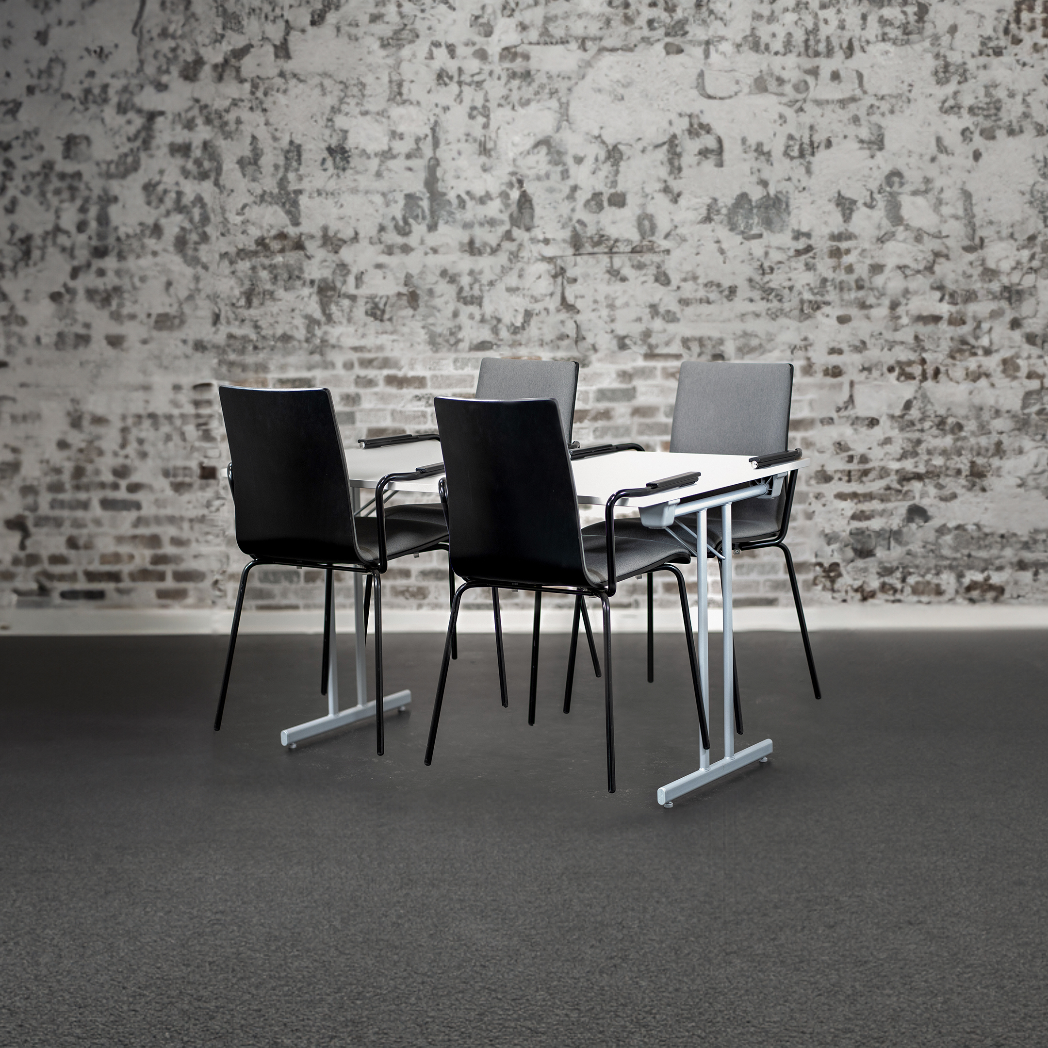 Canteen set 1 - Canteen table and 4 chairs with armrests