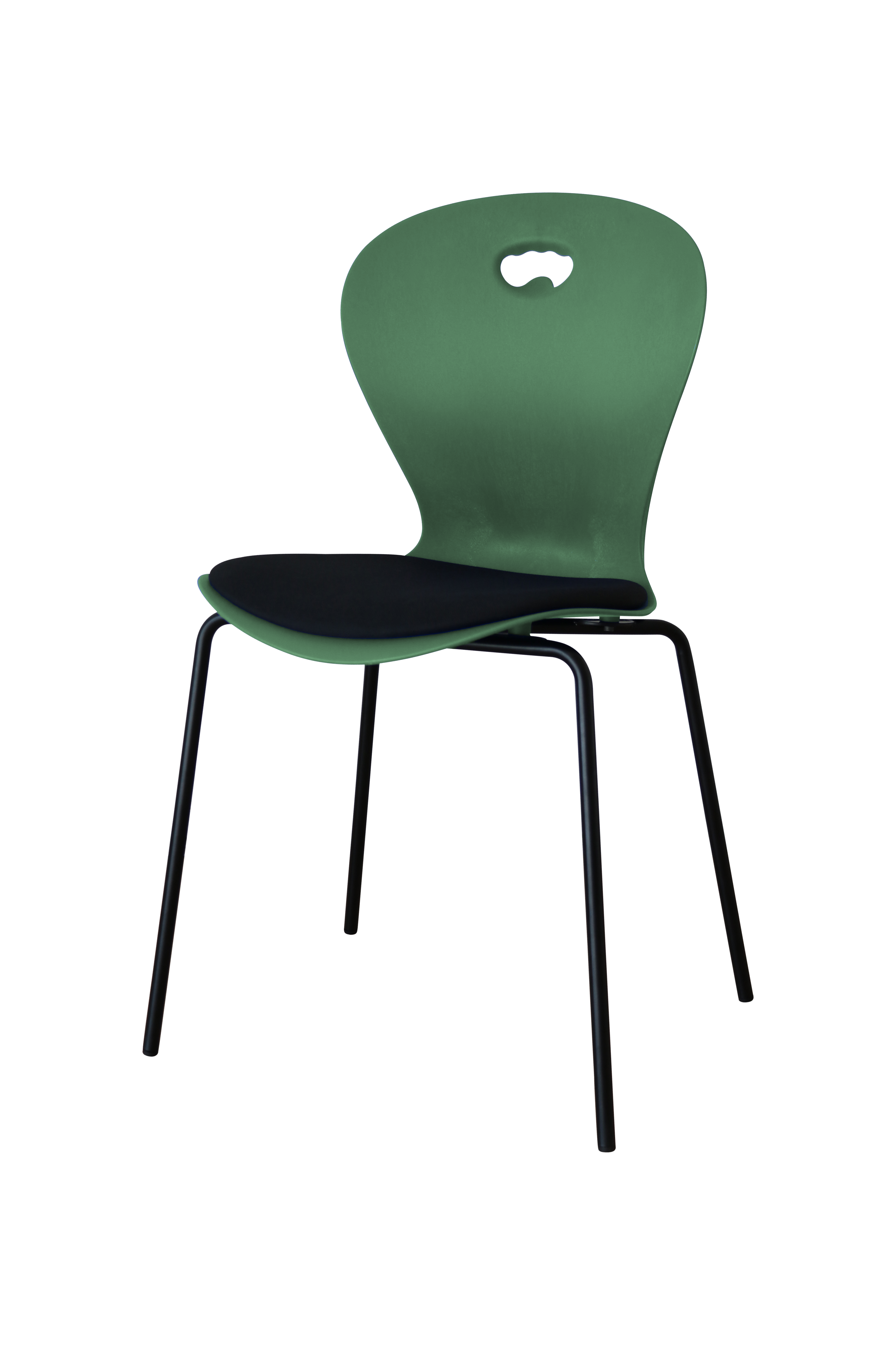 KAROLINE Stackable chair with seat cushion Upcycled plastic