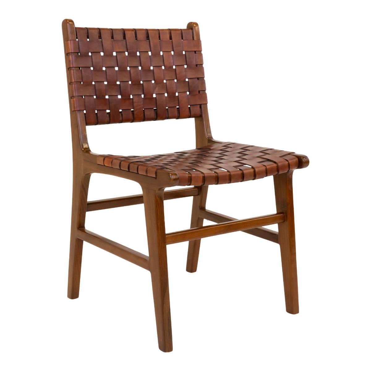 Perugia Restaurant chair in teak with leather